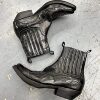 Dark retro western cowboy boots old knight boots