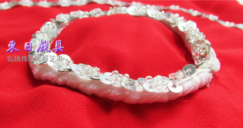 一对专业考级加厚麻纱秧歌舞蹈手绢花成人手巾花二人转手帕八角巾 - 图1