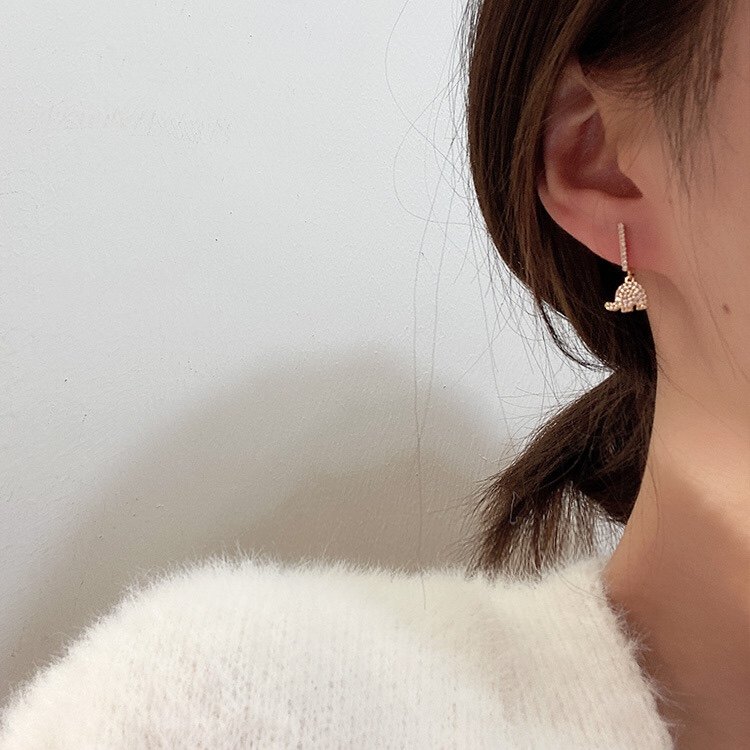 韩国时尚网红ins满钻超闪大象耳钉甜美可爱卡通小巧小象耳扣耳环,淘宝优惠券,粉丝福利购,淘宝优惠卷