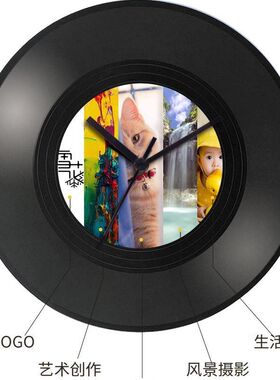 复古黑胶唱片静音挂钟