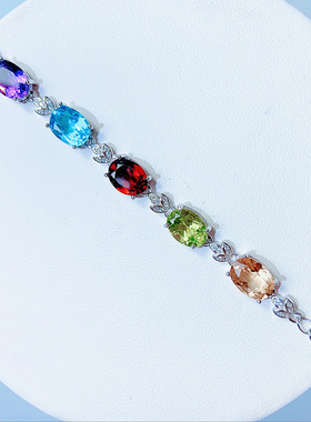 托帕石纯银韩版时尚风手链