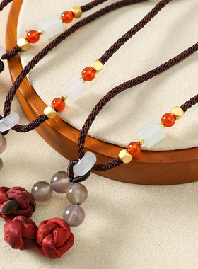 布塔香云纱桑蚕丝项链女