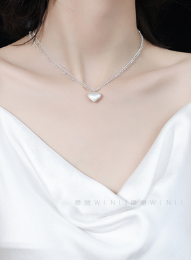双层爱心项链高级感轻奢小众气质