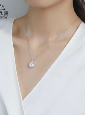 925通体纯银项链莫桑石