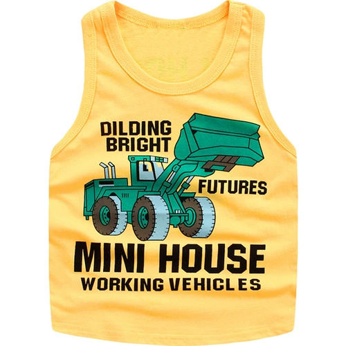 Детская хлопковая тонкая майка топ для мальчиков, футболка без рукавов, детская одежда