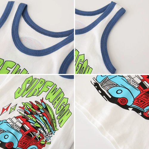 Детская хлопковая тонкая майка топ для мальчиков, футболка без рукавов, детская одежда