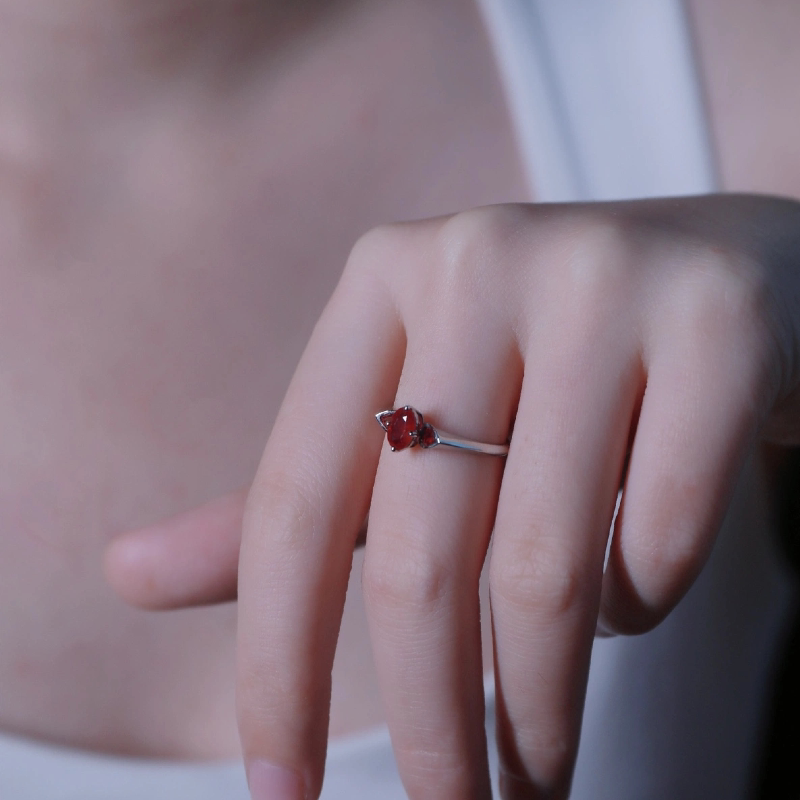 Xielong Jewelry Burmese Pigeon Blood Ruby Ring for Women