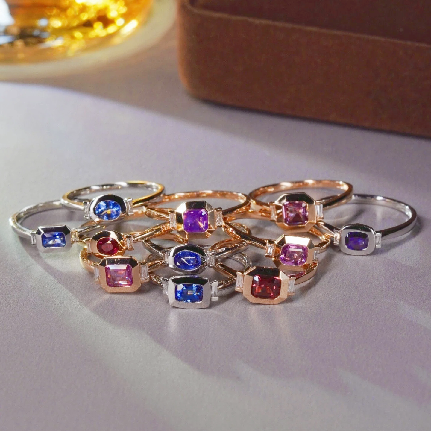 Xielong Platinum/18K Gold Sapphire Ring Certificate