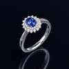 Xielong Natural Sapphire Diamond Princess Diana Ring