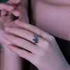 Xielong platinum sapphire tsavorite open ring