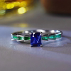 Natural sapphire emerald ring for women