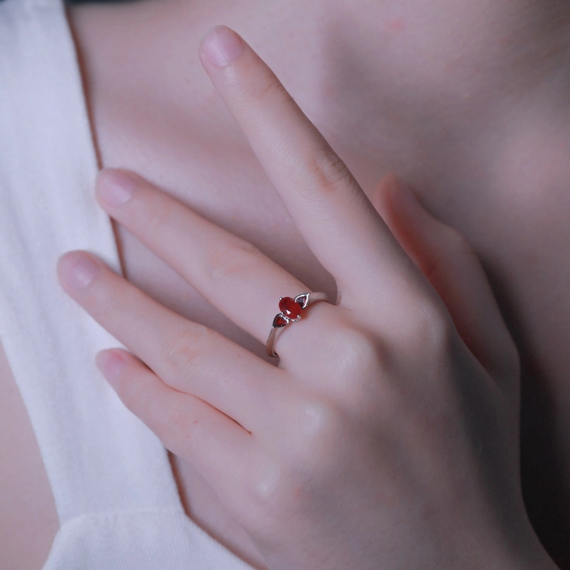 Xielong Jewelry Burmese Pigeon Blood Ruby Ring for Women