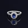 Xielong Natural Sapphire Diamond Princess Diana Ring