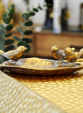 欧式风复古做旧天使首饰盘小摆件