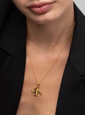DANCE BLING金色飞鸟爱心项链原创轻奢高级感锁骨链吊坠情侣礼物