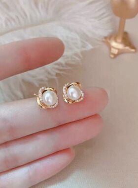 奥特莱斯品牌折扣店撤柜清仓捡漏镶钻珍珠耳钉outlets耳饰女配饰1