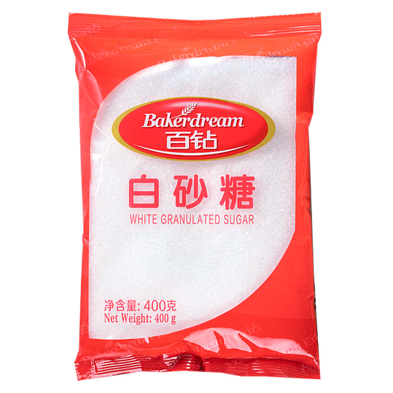 百钻优级白砂糖400g 细 袋装幼家用专用调味白糖蛋糕面包烘焙材料 - 图3