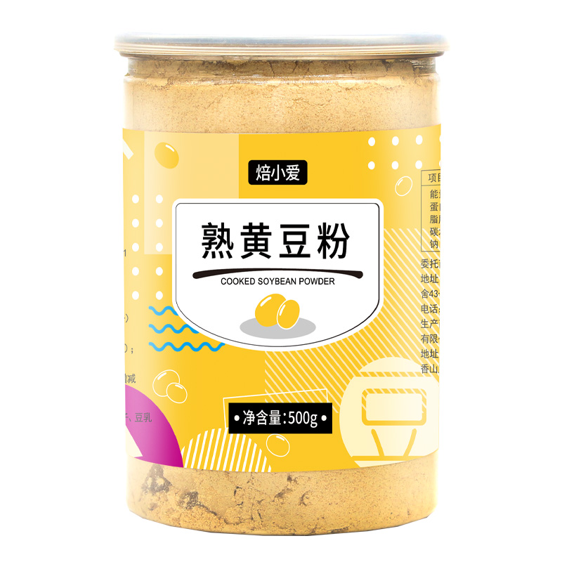 熟黄豆粉500g驴打滚纯豆乳盒子豆面即食糍粑烧烤商用奶茶冲泡烘焙-图3