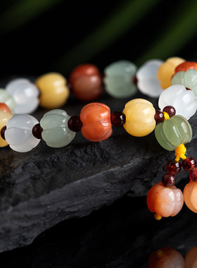 天然新疆金丝玉多彩戈壁玉古风