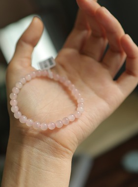 天然和田玉藕粉6mm圆珠手串