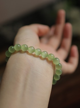 天然和田玉黄口8mm圆珠单圈