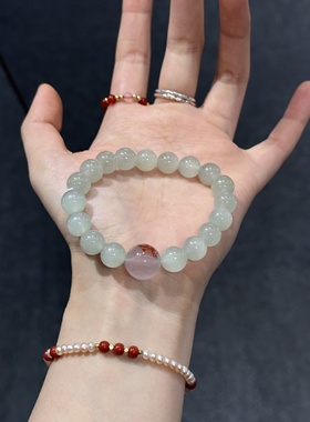 天然和田玉圆珠单圈手饰