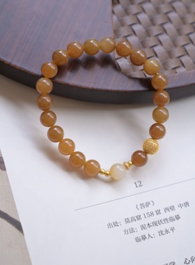 一念·设计「商羽」国风设计款糖玉手串8mm