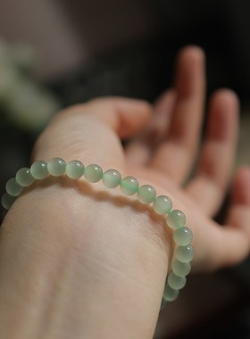 天然和田玉晴水6mm圆珠手串