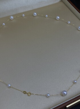原创设计满天星3~4/6~7天然极光淡水珍珠项链小众高级感女锁骨链