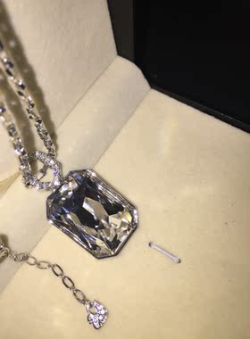 SOTC正反两面佩戴施家同款方形大锆石镀925银保色项链女NECKLACE