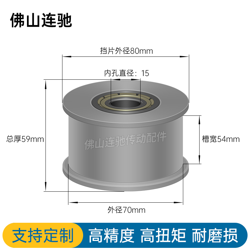 同步惰轮EVF31 AFDF两边轴承有挡板背面张紧型EVF81适S2M/S3M/S5M - 图0