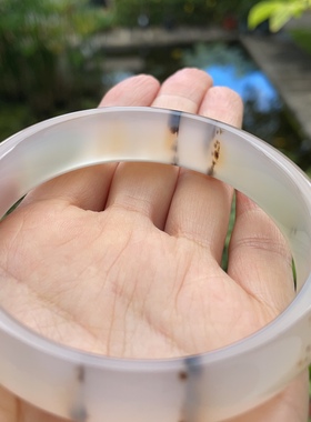 『青禾淑坊』天然玛瑙手镯 天然形成水草花 {一期一会} 国风 60MM