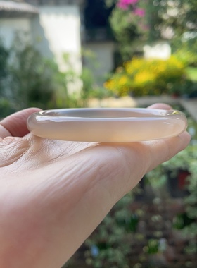 『青禾淑坊』天然玛瑙手镯 {且向花间留晚照} 国风古典圆镯57.5MM