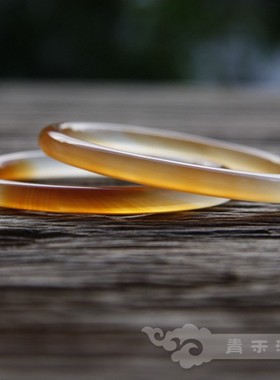 『 青禾淑坊 』天然玛瑙手镯 {暄} 系列50、51、52MM细条古典圆镯