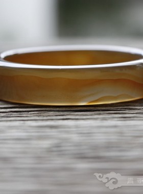 『 青禾淑坊 』天然焦糖色玛瑙手镯 {弹指韶光过} 古典环形镯60mm