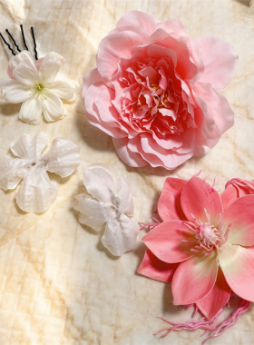 织光 『簪花王』新中式绢花头饰组合发饰宋制头花发钗花朵汉发簪