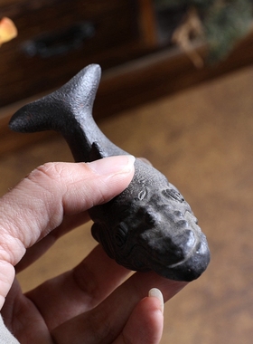 独角鲸 原矿紫砂泥 茶桌小摆件 茶宠 可把玩 雕塑