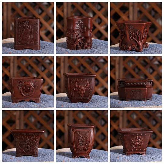 『铁画轩复古系列02』暖暖精选紫砂小花盆精品盆景绿植花卉中国风