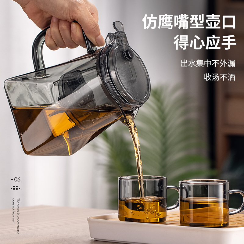 茶壶泡茶杯家用茶具茶水分离滤茶器玻璃烧水壶耐高温飘逸杯泡茶壶-图1