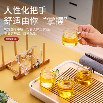 ຈອກຊາທົນທານຕໍ່ຄວາມຮ້ອນຂະຫນາດນ້ອຍໃນຄົວເຮືອນ Kung Fu tea set ໂປ່ງໃສຜູ້ຖືຈອກຊາ set master cup with handle tea cup