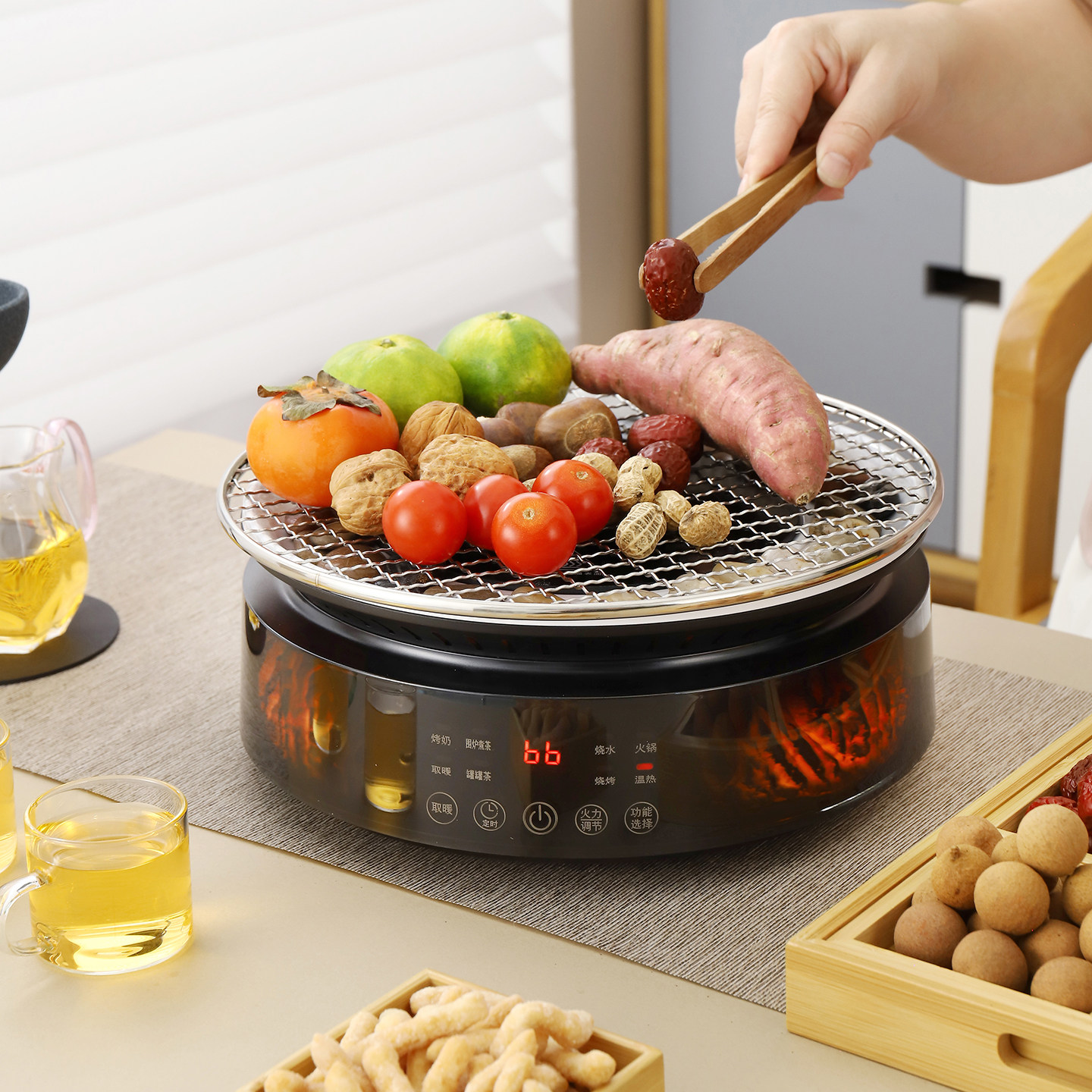 暖冬围炉煮茶器电陶炉星火炉家用烤电茶炉全玻璃养生壶煮茶炉套装,淘宝优惠券,粉丝福利购,淘宝优惠卷