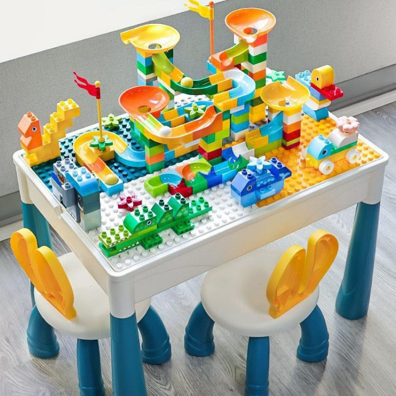 儿童积木桌子玩具益智拼装大颗粒拼图3到6岁2025新款多功能游戏桌,淘宝优惠券,粉丝福利购,淘宝优惠卷