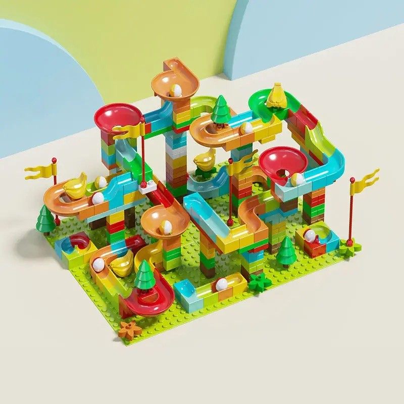 儿童大颗粒积木桌益智拼图3到6岁拼装玩具男女孩早教启蒙轨道滚珠,淘宝优惠券,粉丝福利购,淘宝优惠卷