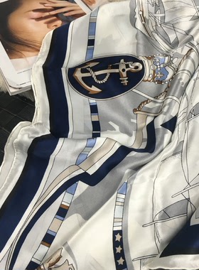 真丝桑蚕丝缎面珍珠光泽围巾披肩