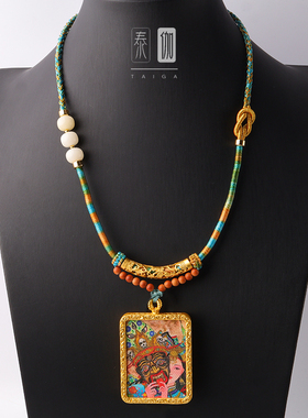 泰伽佛牌链子唐卡项链绳