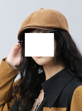 前进帽鸭舌帽女贝雷帽复古灯芯绒