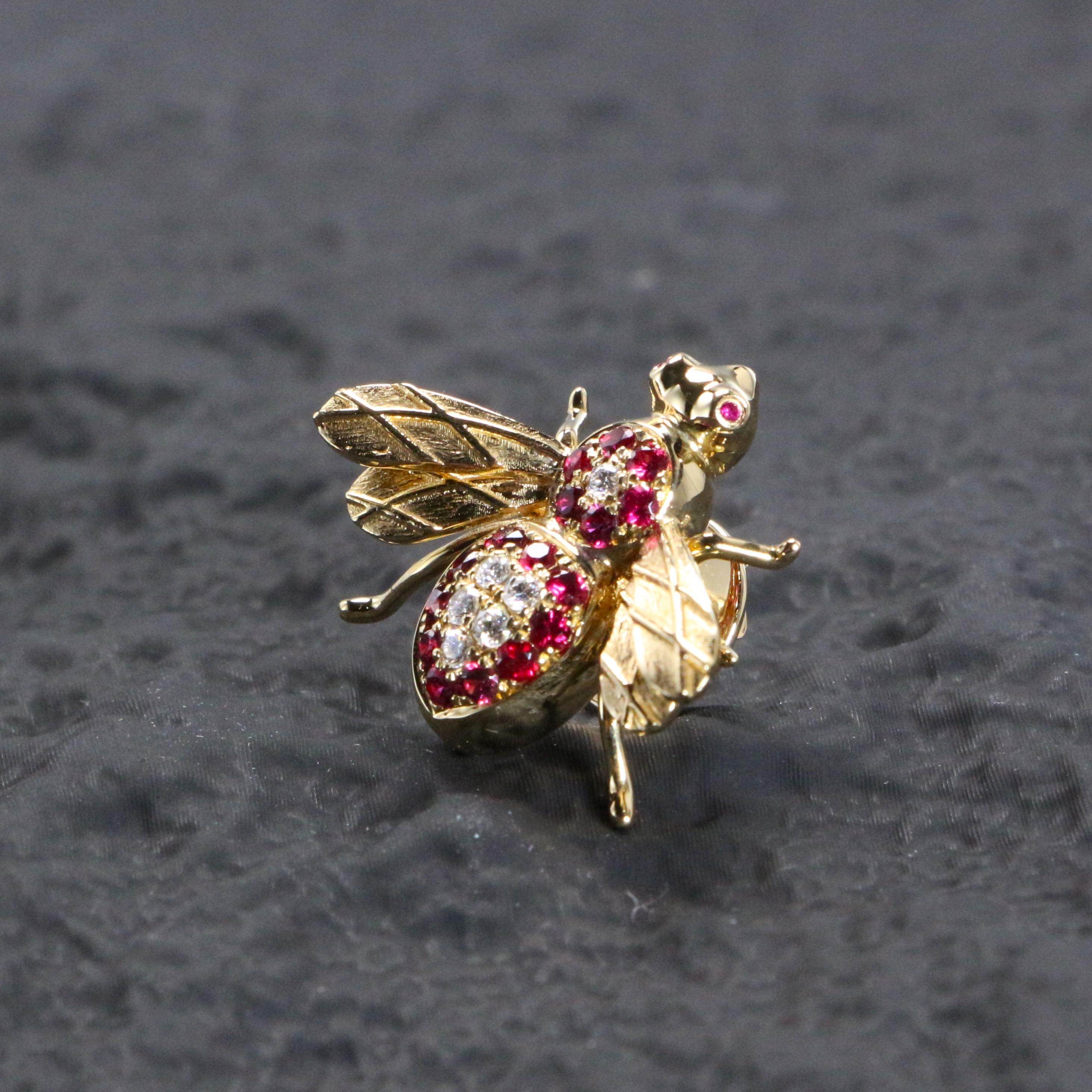 18K金镶嵌钻石红宝石蜜蜂胸针,淘宝优惠券,粉丝福利购,淘宝优惠卷