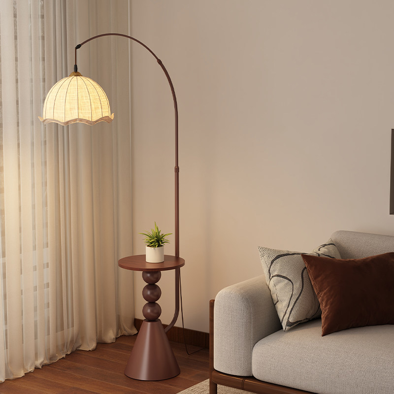钓鱼灯中古落地灯客厅沙发边卧室床头灯氛围灯美式置物架一体台灯,淘宝优惠券,粉丝福利购,淘宝优惠卷