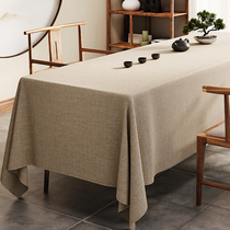 New Chinese Zen Cotton Hemp Waterproof Table Cloth Tea Table Mat Cloth Tea Mat Tea Mat Meeting Table Cloth Rectangular Cloth Art Table Flag