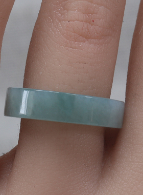 正品纯天然缅甸翡翠A货老坑冰种玉石指环戒圈12号圈口